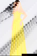 Flowy Yellow Prom Gown With Slit