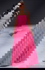 pink strapless fit and flare dress 47496