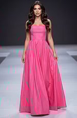 pink strapless fit and flare dress 47496