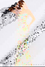 Multicolor floral fitted prom dress for spring