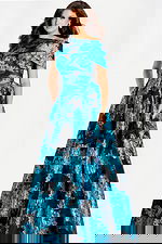 empire waist blue and black ball gown 47630