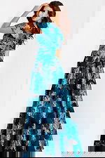 blue and black a line dress 47630