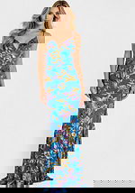 v neckline floral dress 47655