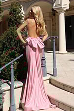 backless dress with bow details 47669