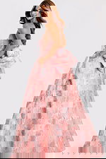 Elegant strapless prom gown with full skirt