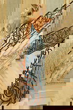 blue embeellished backless dress 47710