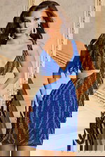 cut out blue embellished short dress 47712