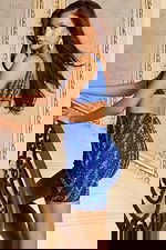 cut out blue beaded dress 47712