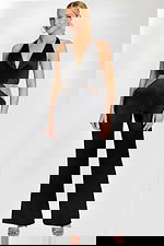 black v neckline embellished jumpsuit 47720