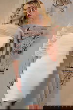 ruched bodice fitted white dress 47738