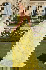 yellow strapless dress 47743