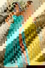 Elegant layered chiffon dress with sweetheart neckline