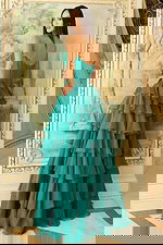 green strapless a line dress 47762