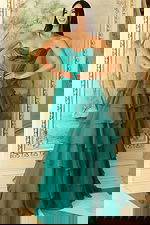 sweetheart neckline green simple dress 47762