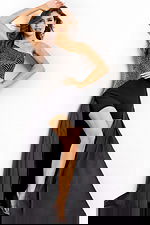 Modern pageant gown with detachable overskirt