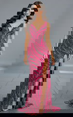 mermaid embellished fuchisa dress 47793