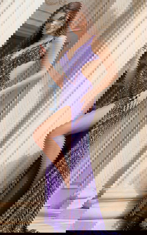 sexy high slit embellished dress 47793