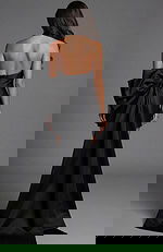 Halter neck mini dress with open back and oversized bow detail