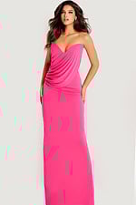 Elegant strapless formal dress with flowing drape detail