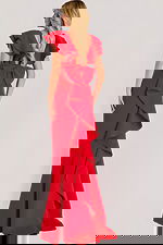 red long dress with bow detail in the back 47844