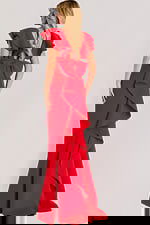 red long dress with bow detail in the back 47844