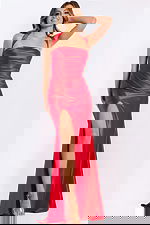 red halter neckline dress 47862