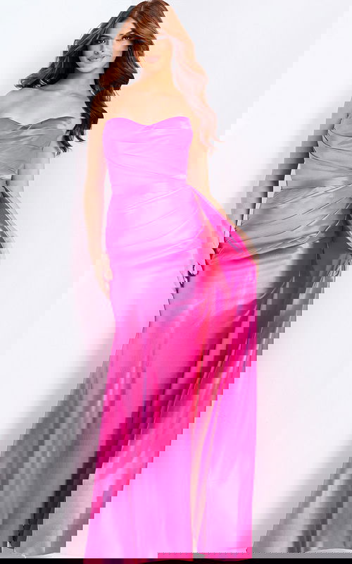 hot pink strapless dress 47865