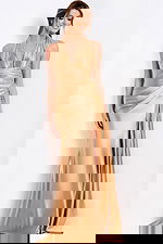 gold halter neckline dress 47866