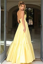 elegant strapless ball gown with fitted bodice