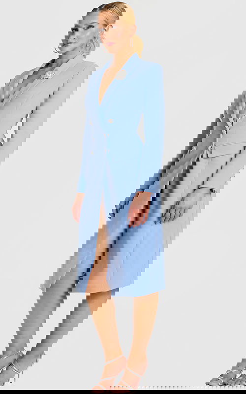 blue blazer style midi dress 47886