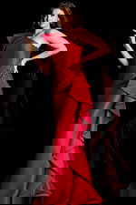 one shoulder taffeta dress 48003