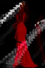 back of red dress 48003