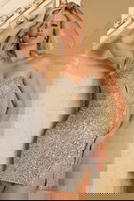 sweetheart neckline sequin fitted dress 48050