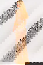 backless gold sheer dress 48051