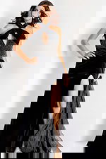 high slit velvet dress 48087