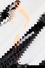 velvet black dress with keyhole on bust 48087