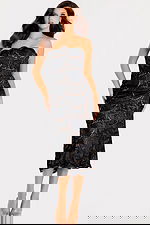 black strapless fitted dress 48099