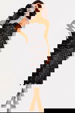 black and nude lace dress 48099