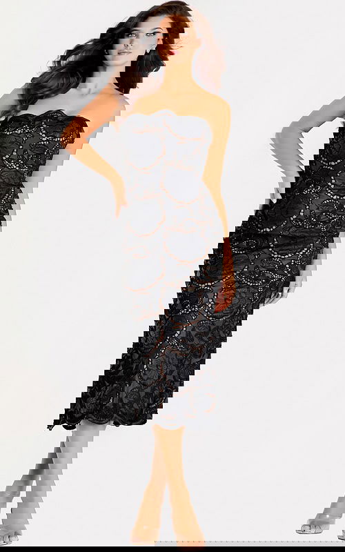 black and nude lace dress 48099