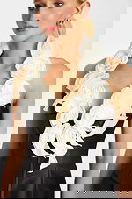 halter neckline floral corset top 48102