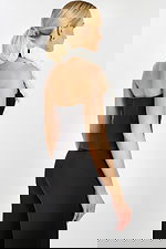 black halter top with floral details 48102