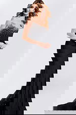 beaded black fitted dress 48122