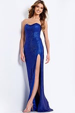 Fitted sequin dress in royal blue 48135