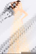 Romantic Deep V Neck Prom Gown