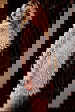 long sleeves fringe dress 48152