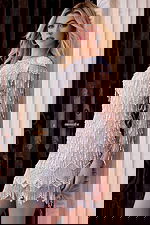 long seelves short embellished dress 48152