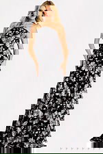 strapless floral a line dress 48175