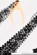 strapless floral a line dress 48175