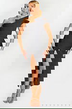 black high slit one shoulder dress 48205