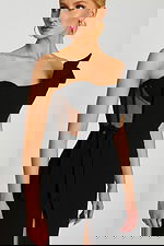 one shoulder black dress 48205